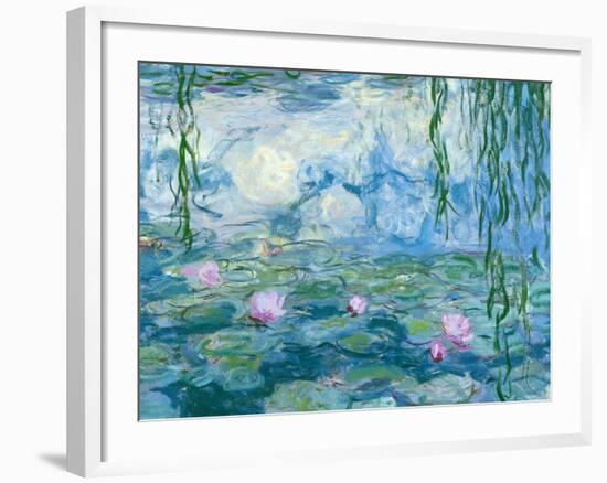 Waterlilies, 1916-19 (Detail)-Claude Monet-Framed Giclee Print