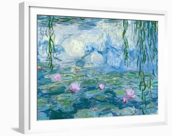 Waterlilies, 1916-19 (Detail)-Claude Monet-Framed Giclee Print