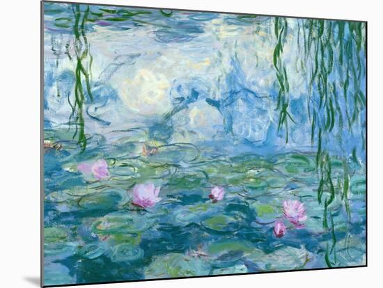 Waterlilies, 1916-19 (Detail)-Claude Monet-Mounted Giclee Print