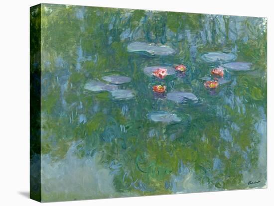 Waterlilies, 1916-19-Claude Monet-Stretched Canvas