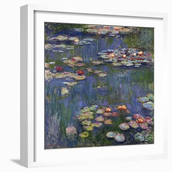 Waterlilies, 1916 (Oil on Canvas)-Claude Monet-Framed Giclee Print