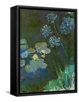 Waterlilies and Agapantes, 1914-1917-Claude Monet-Framed Stretched Canvas