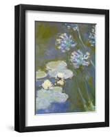 Waterlilies and Agapanthus, 1914-17 (Detail)-Claude Monet-Framed Premium Giclee Print