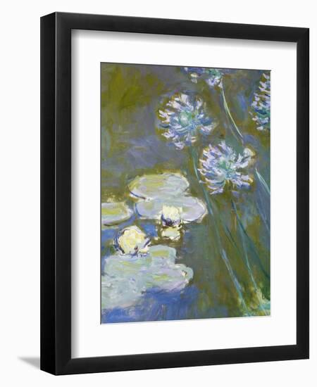 Waterlilies and Agapanthus, 1914-17 (Detail)-Claude Monet-Framed Premium Giclee Print