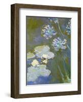 Waterlilies and Agapanthus, 1914-17 (Detail)-Claude Monet-Framed Giclee Print