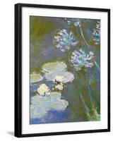 Waterlilies and Agapanthus, 1914-17 (Detail)-Claude Monet-Framed Giclee Print