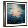 Waterlilies and Goldfish, 2021, (oil on canvas)-Lee Campbell-Framed Giclee Print