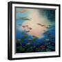 Waterlilies and Goldfish, 2021, (oil on canvas)-Lee Campbell-Framed Giclee Print