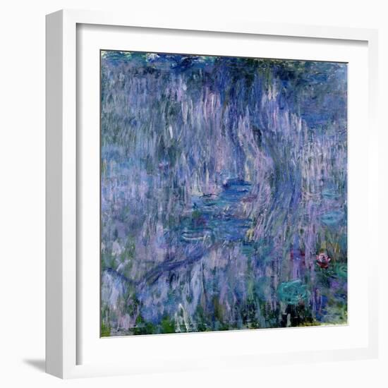 Waterlilies and Reflections of a Willow Tree, 1916-19-Claude Monet-Framed Giclee Print