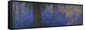 Waterlilies and Willows-Claude Monet-Framed Stretched Canvas