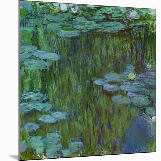 Waterlilies at Giverny, 1918-Claude Monet-Mounted Giclee Print