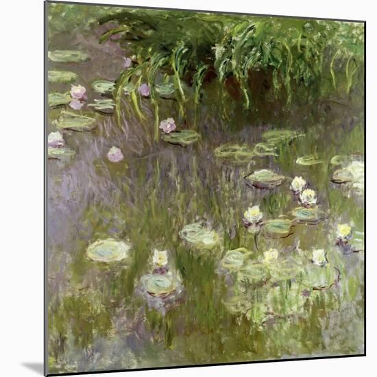 Waterlilies at Midday, 1918-Claude Monet-Mounted Giclee Print