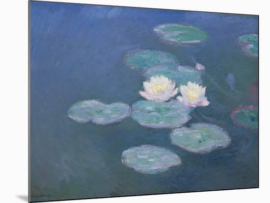 Waterlilies, Evening-Claude Monet-Mounted Giclee Print