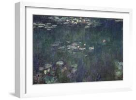 Waterlilies: Green Reflections, 1914-18 (Central Section)-Claude Monet-Framed Giclee Print