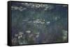 Waterlilies: Green Reflections, 1914-18 (Central Section)-Claude Monet-Framed Stretched Canvas