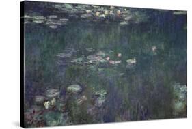 Waterlilies: Green Reflections, 1914-18 (Central Section)-Claude Monet-Stretched Canvas