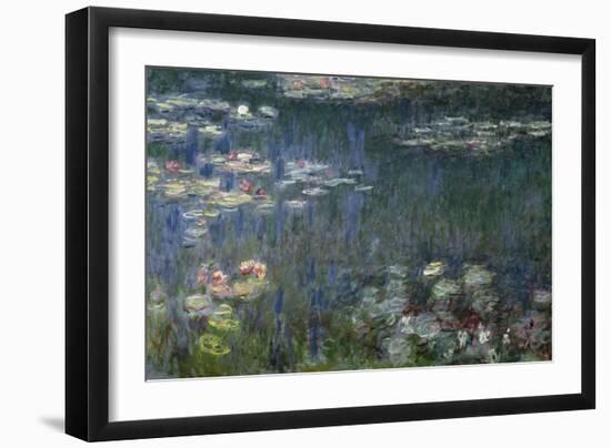 Waterlilies: Green Reflections, 1914-18 (Left Section)-Claude Monet-Framed Premium Giclee Print