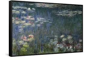 Waterlilies: Green Reflections, 1914-18 (Left Section)-Claude Monet-Framed Stretched Canvas