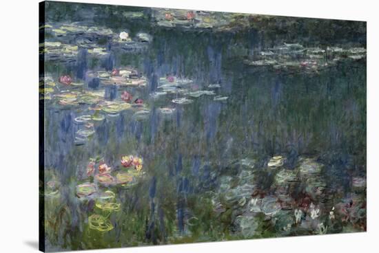 Waterlilies: Green Reflections, 1914-18 (Left Section)-Claude Monet-Stretched Canvas