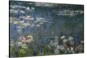 Waterlilies: Green Reflections, 1914-18 (Left Section)-Claude Monet-Stretched Canvas