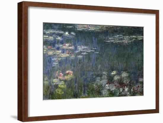 Waterlilies: Green Reflections, 1914-18 (Left Section)-Claude Monet-Framed Giclee Print