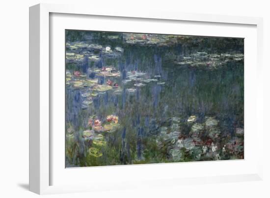 Waterlilies: Green Reflections, 1914-18 (Left Section)-Claude Monet-Framed Giclee Print