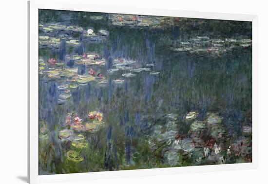 Waterlilies: Green Reflections, 1914-18 (Left Section)-Claude Monet-Framed Giclee Print