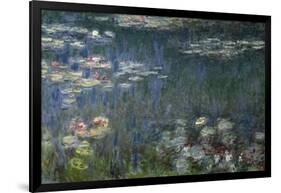 Waterlilies: Green Reflections, 1914-18 (Left Section)-Claude Monet-Framed Giclee Print