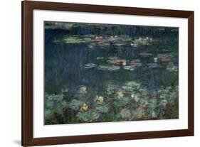 Waterlilies: Green Reflections, 1914-18 (Right Section)-Claude Monet-Framed Giclee Print