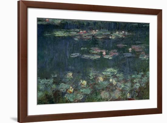 Waterlilies: Green Reflections, 1914-18 (Right Section)-Claude Monet-Framed Giclee Print