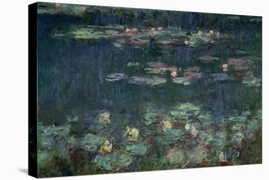 Waterlilies: Green Reflections, 1914-18 (Right Section)-Claude Monet-Stretched Canvas