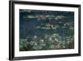 Waterlilies: Green Reflections, 1914-18 (Right Section)-Claude Monet-Framed Giclee Print