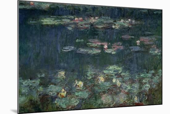 Waterlilies: Green Reflections, 1914-18 (Right Section)-Claude Monet-Mounted Giclee Print