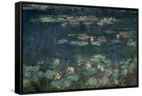 Waterlilies: Green Reflections, 1914-18 (Right Section)-Claude Monet-Framed Stretched Canvas