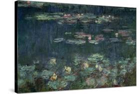 Waterlilies: Green Reflections, 1914-18 (Right Section)-Claude Monet-Stretched Canvas