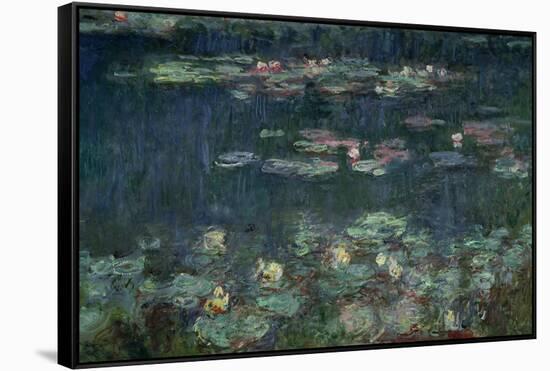 Waterlilies: Green Reflections, 1914-18 (Right Section)-Claude Monet-Framed Stretched Canvas