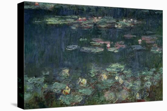 Waterlilies: Green Reflections, 1914-18 (Right Section)-Claude Monet-Stretched Canvas