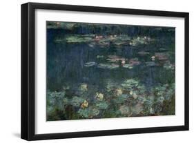 Waterlilies: Green Reflections, 1914-18 (Right Section)-Claude Monet-Framed Premium Giclee Print