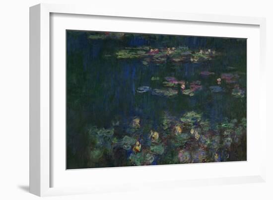 Waterlilies, Green Reflections, 1914-1918-Claude Monet-Framed Giclee Print