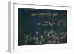 Waterlilies, Green Reflections, 1914-1918-Claude Monet-Framed Giclee Print