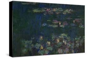 Waterlilies, Green Reflections, 1914-1918-Claude Monet-Stretched Canvas