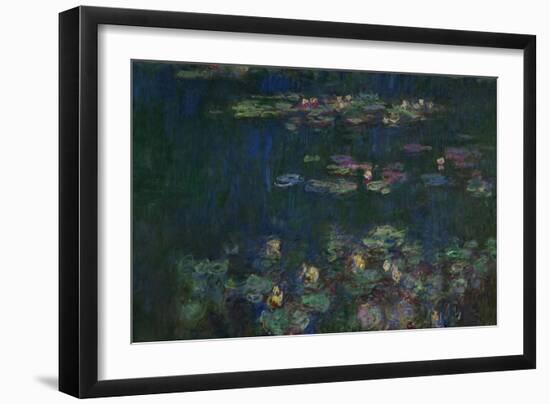 Waterlilies, Green Reflections, 1914-1918-Claude Monet-Framed Premium Giclee Print