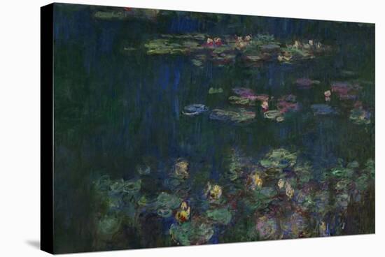 Waterlilies, Green Reflections, 1914-1918-Claude Monet-Stretched Canvas