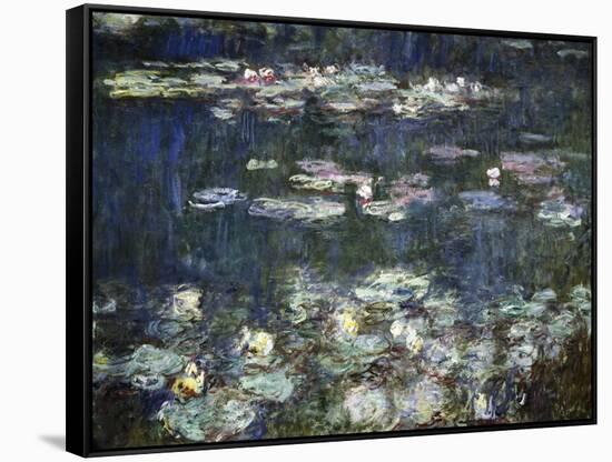 Waterlilies: Green Reflections-Claude Monet-Framed Stretched Canvas