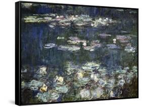 Waterlilies: Green Reflections-Claude Monet-Framed Stretched Canvas