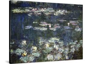 Waterlilies: Green Reflections-Claude Monet-Stretched Canvas