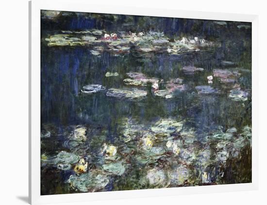 Waterlilies: Green Reflections-Claude Monet-Framed Art Print