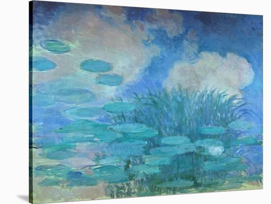 Waterlilies, (Harmony in Blue), 1914-1917-Claude Monet-Stretched Canvas