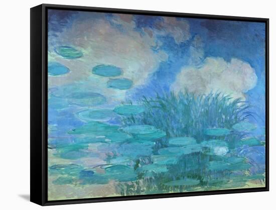 Waterlilies, (Harmony in Blue), 1914-1917-Claude Monet-Framed Stretched Canvas