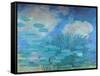 Waterlilies, (Harmony in Blue), 1914-1917-Claude Monet-Framed Stretched Canvas